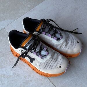 On Running Women's Cloudmonster White, Orange & Purple Athletic Shoes